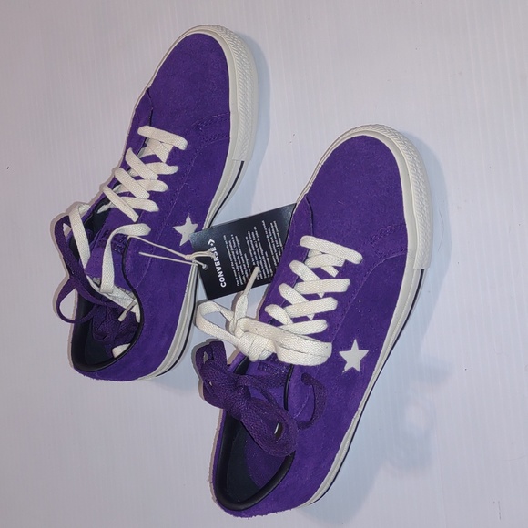 CONVERSE One Star Pro OX Skateboard in Night Purple/Egret/Black - Picture 10 of 16
